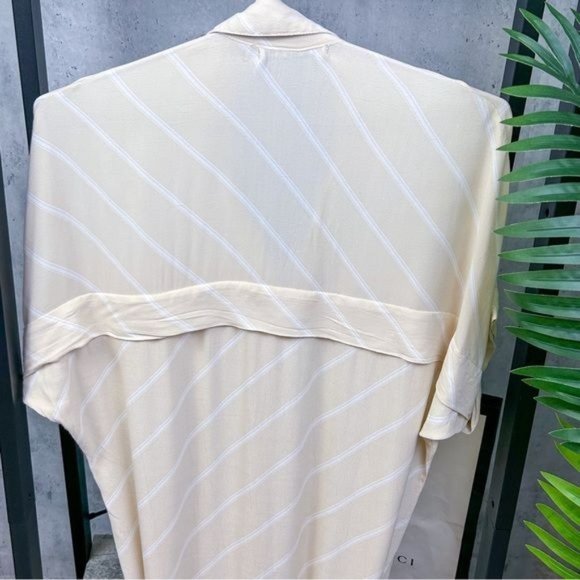 FAITHFUL THE BRAND | Gigi Striped Side Slit Waist Tie Maxi Collared Shirt Dress - Picture 7 of 9